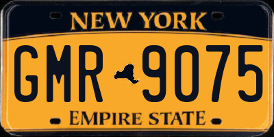 NY license plate GMR9075