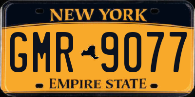 NY license plate GMR9077