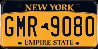 NY license plate GMR9080