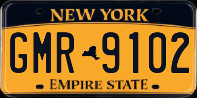 NY license plate GMR9102