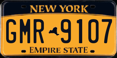 NY license plate GMR9107