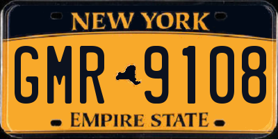 NY license plate GMR9108