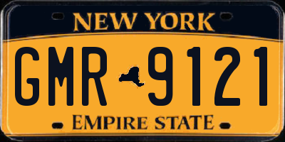 NY license plate GMR9121