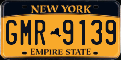 NY license plate GMR9139