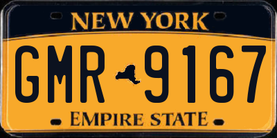 NY license plate GMR9167