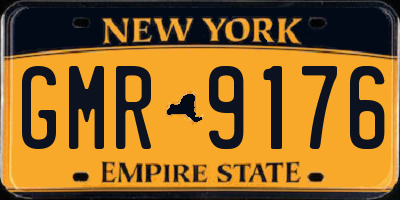 NY license plate GMR9176