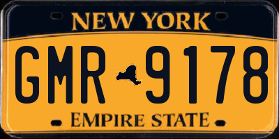 NY license plate GMR9178