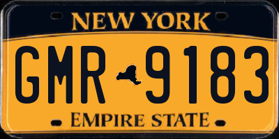 NY license plate GMR9183