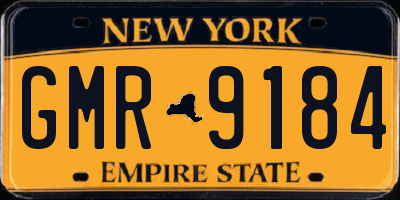 NY license plate GMR9184