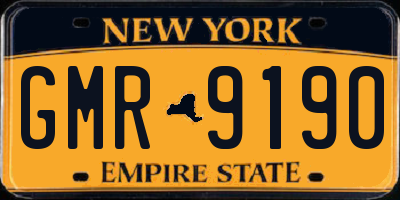 NY license plate GMR9190