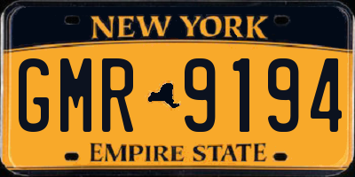 NY license plate GMR9194