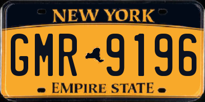 NY license plate GMR9196