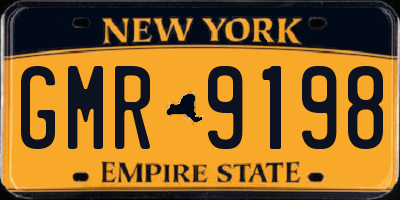 NY license plate GMR9198