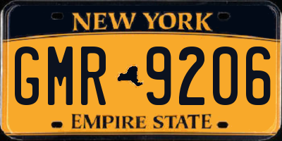 NY license plate GMR9206