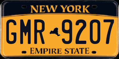 NY license plate GMR9207