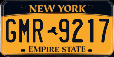 NY license plate GMR9217
