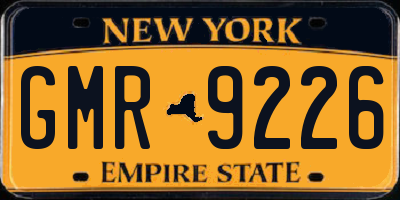 NY license plate GMR9226
