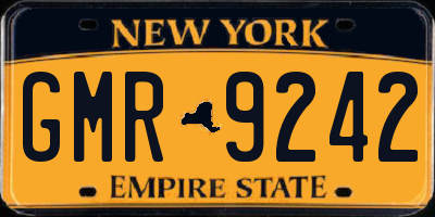 NY license plate GMR9242