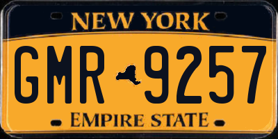 NY license plate GMR9257
