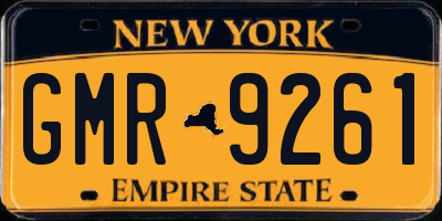 NY license plate GMR9261