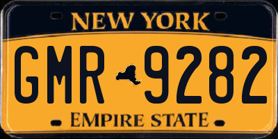 NY license plate GMR9282