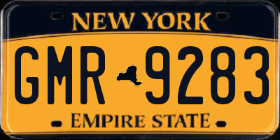 NY license plate GMR9283