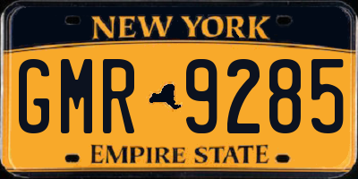 NY license plate GMR9285