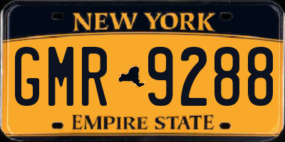 NY license plate GMR9288