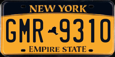 NY license plate GMR9310