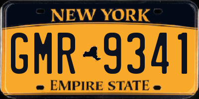 NY license plate GMR9341