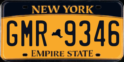 NY license plate GMR9346