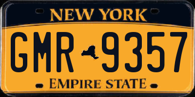 NY license plate GMR9357