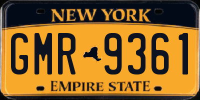 NY license plate GMR9361