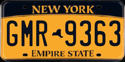 NY license plate GMR9363