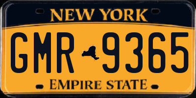 NY license plate GMR9365