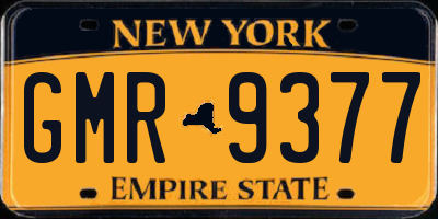 NY license plate GMR9377