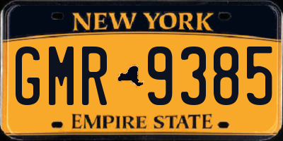 NY license plate GMR9385