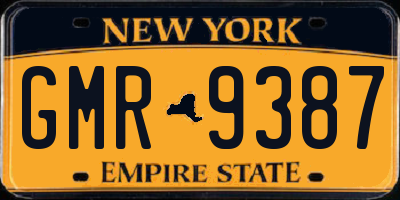 NY license plate GMR9387