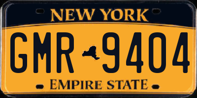 NY license plate GMR9404