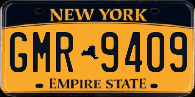 NY license plate GMR9409
