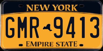 NY license plate GMR9413