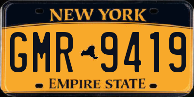 NY license plate GMR9419