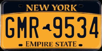 NY license plate GMR9534