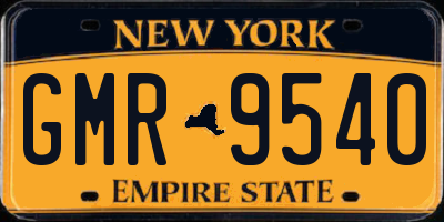 NY license plate GMR9540