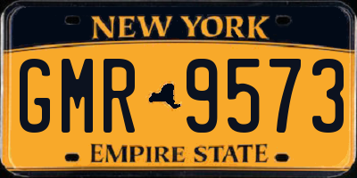 NY license plate GMR9573