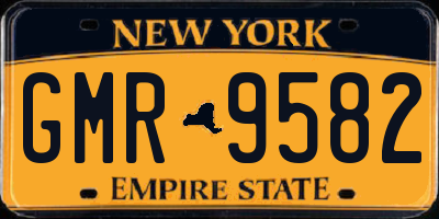NY license plate GMR9582