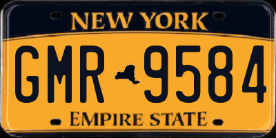 NY license plate GMR9584