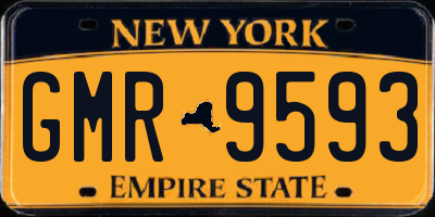 NY license plate GMR9593