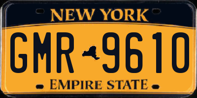 NY license plate GMR9610