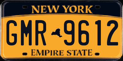 NY license plate GMR9612